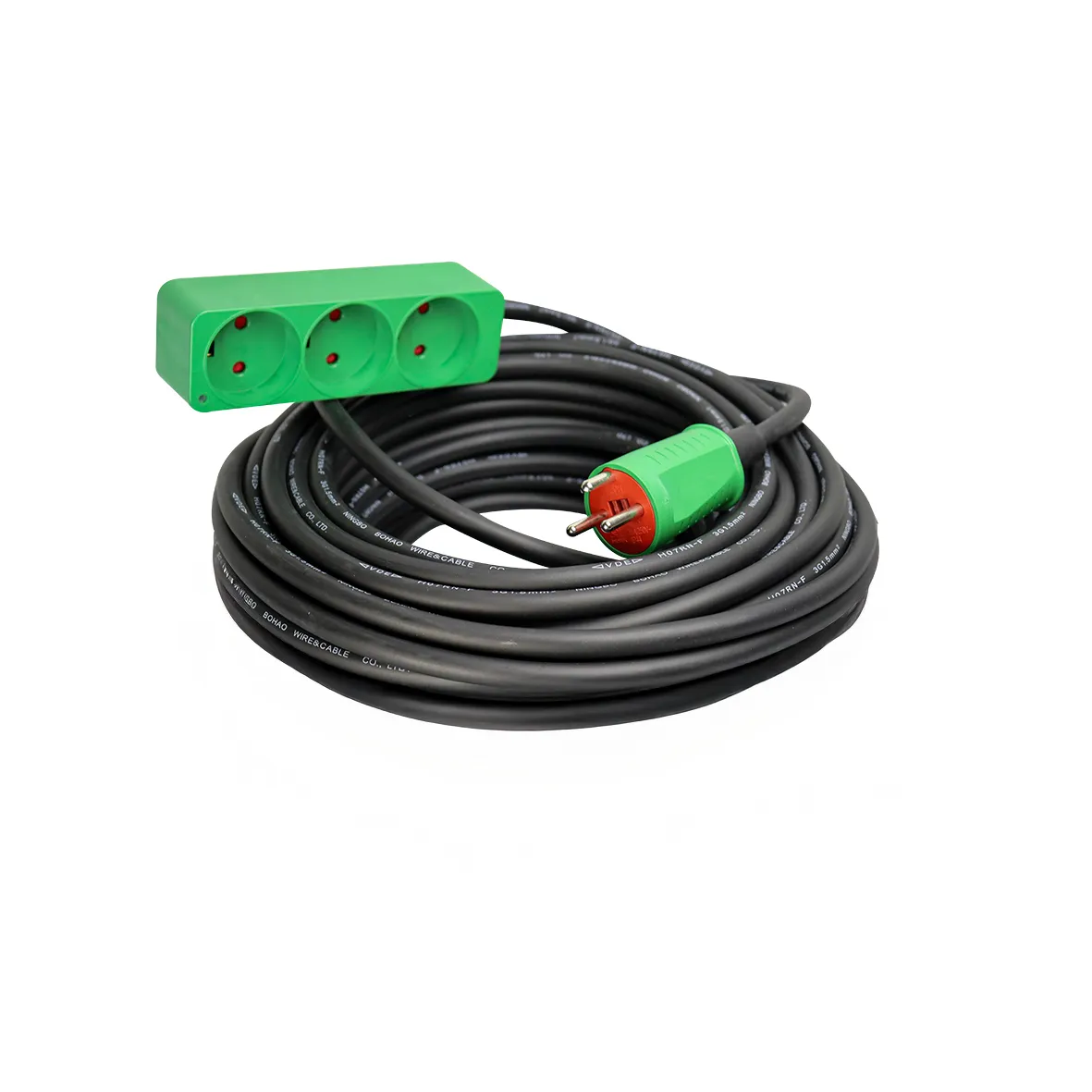 BLUE ELECTRIC Kabelsæt 15m neopren 3-stikdåse m/jord 3x1,5mm2 16A 240V