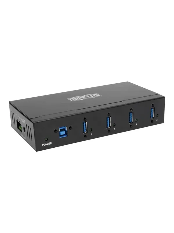 Eaton series 4-Port Rugged Industrial USB 3.0 SuperSpeed Hub USB-hub - USB 3.2 - 4 porter - Svart