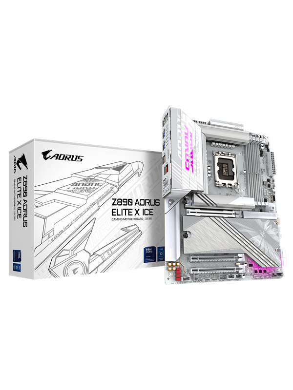 GIGABYTE Z890 AORUS ELITE X ICE Hovedkort - Intel Z890 - Intel LGA1851 socket - DDR5 RAM - ATX