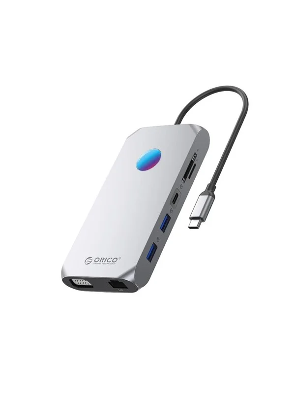 ORICO XCR 12in1 RGB USB-C Docking Station USB-hub - USB 3.1 - 12 porter - Grå