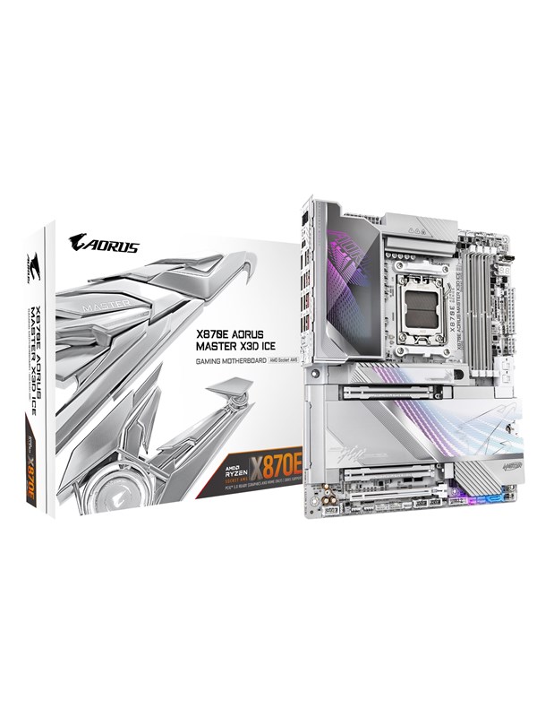 GIGABYTE X870E AORUS MASTER X3D ICE Hovedkort - AMD X870E - AMD AM5 socket - DDR5 RAM - ATX