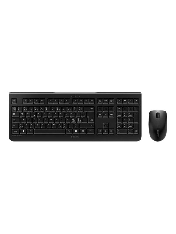 Cherry DW 3000 - Wireless Desktop Set - Tastatur &amp; Mussett - Nordisk - Svart