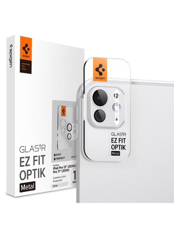 Spigen Glass tR EZ Fit Optik Metal 1 Pack - silver - iPad Pro 13" 2024 / iPad Pro 11" 2024