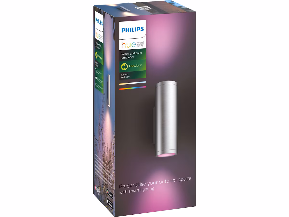 Philips Hue Appear utendørs vegglampe (stål)