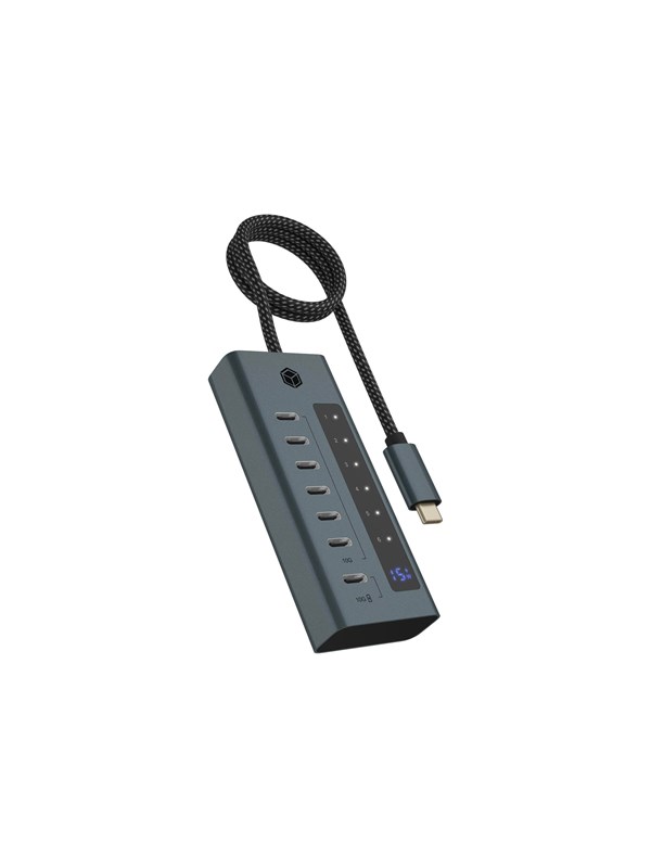 ICY BOX IB-HUB1457-C31 USB-hub - 7 porter - Grå