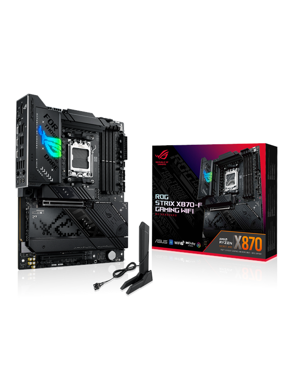 ASUS ROG STRIX X870-F GAMING WIFI Hovedkort - AMD X870 - AMD AM5 socket - DDR5 RAM - ATX
