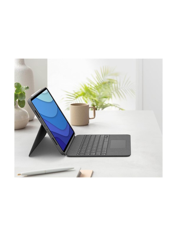 Logitech Combo Touch - keyboard and folio case - with trackpad - QWERTY - US International - oxford grey - Tastatur &amp; Foliosett - Universal - Grå