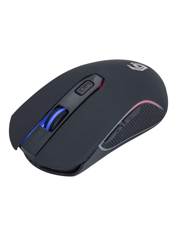 Gembird "Firebolt" - mouse - rechargeable RGB - 2.4 GHz - black - Mus - Optisk - 6 - Svart