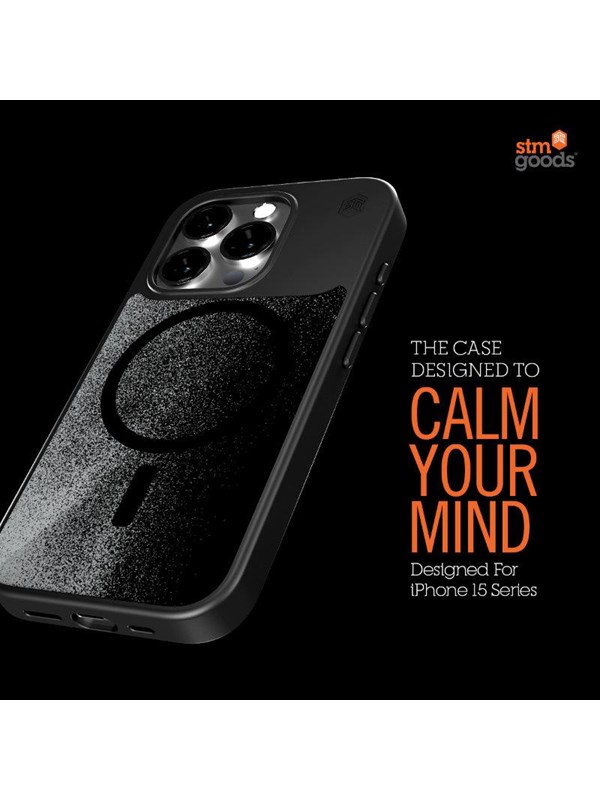 STM Relax Sand MagSafe - Case for iPhone 15 Pro - Black / Grey