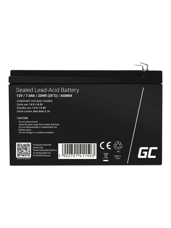 Green Cell AGM04 AGM 12V/7Ah Gel Deep Cycle