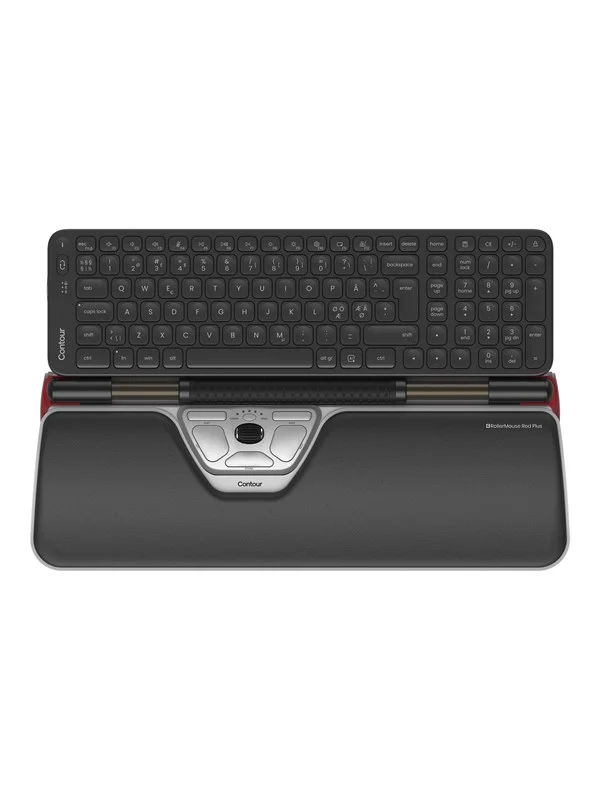 Contour RollerMouse Red Plus &amp; Balance Mid-Size Keyboard Combo Wireless PN Layout - Tastatur &amp; Mussett - Nordisk