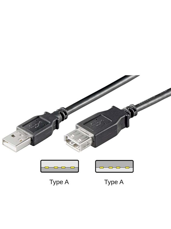 Pro USB-A <-> USB-A - 1.8m - Svart