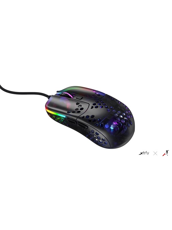 Xtrfy MZ1 - Zy's Rail - Gaming mus - Optisk - 6 - Svart med RGB-lys