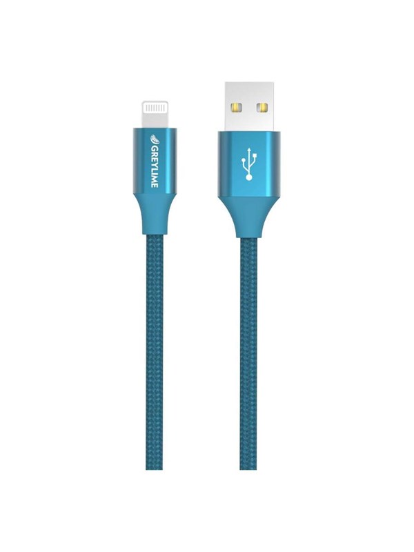 GreyLime Braided USB-A to MFi Lightning Cable Blue 1 m