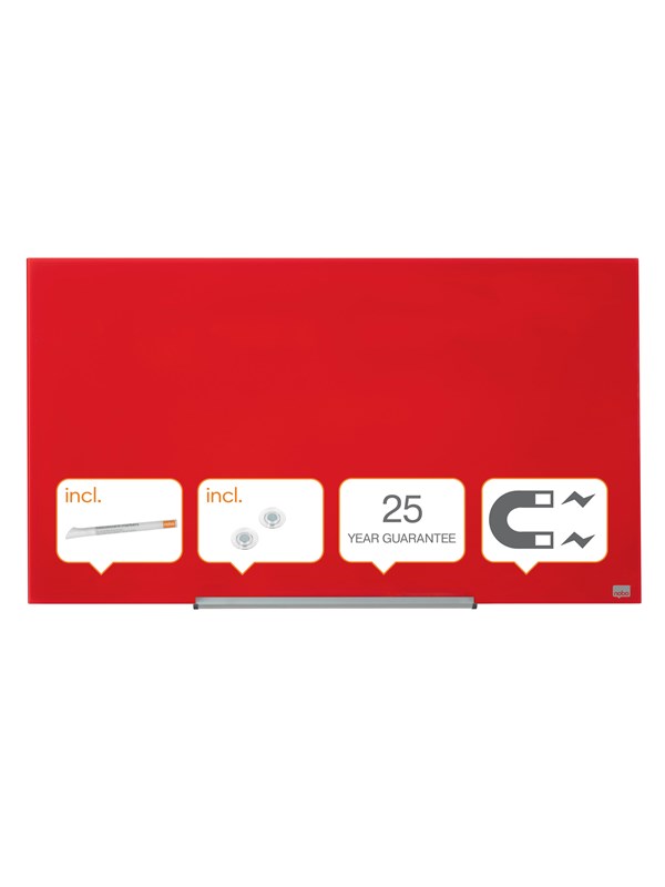 Nobo  Impression Pro Glass Magnetisk Whiteboard 45" 100x56cm Rød