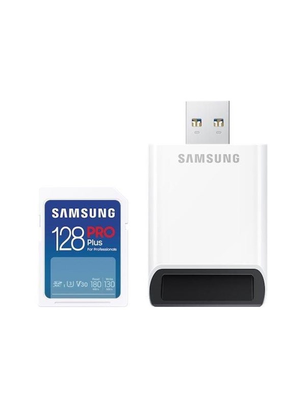 Samsung PRO Plus SD + USB Card Reader - 180MB/s - 128GB
