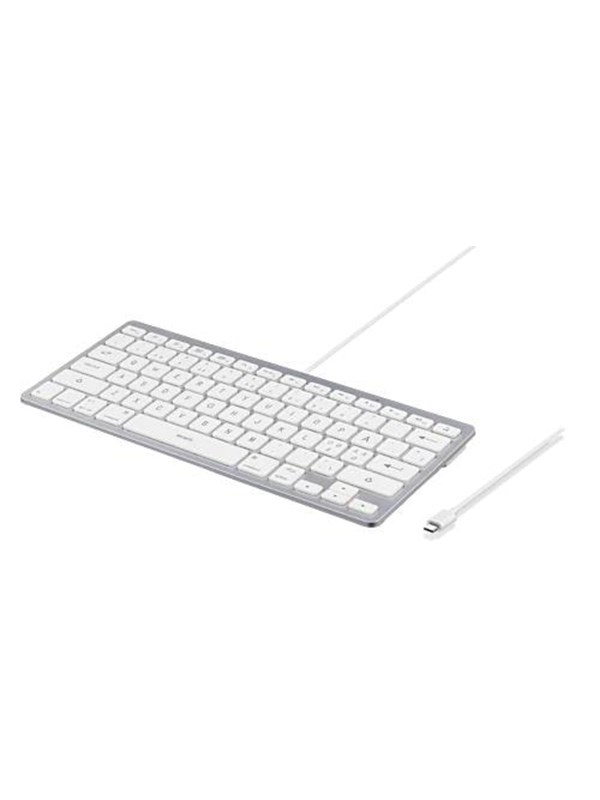 Deltaco USB-C Keyboard for iOS/MacOS - Tastatur - Uten talltastatur - Nordisk - Sølv