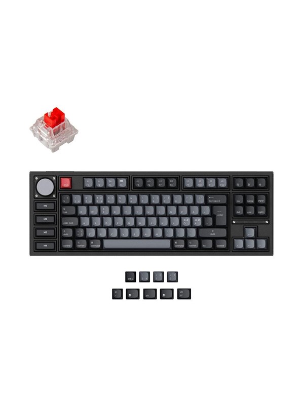 Keychron Q3 Pro - Special Edition - keyboard - QMK/VIA custom mechanical fully assembled knob TKL - QWERTY - Nordic - carbon black Input Device - Tastatur - Nordisk - Grå
