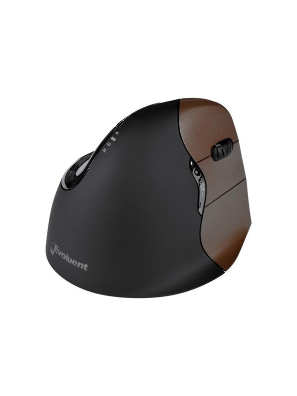 Evoluent VerticalMouse 4 Small Wireless - Vertical mouse - Optisk - 6 - Brun