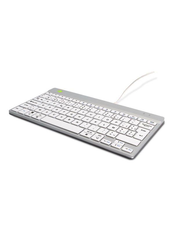 R-Go Tools R-Go Compact Break - keyboard - with integrated break indicator - AZERTY - Belgium - white Input Device - Tastatur - Belgisk - Hvit