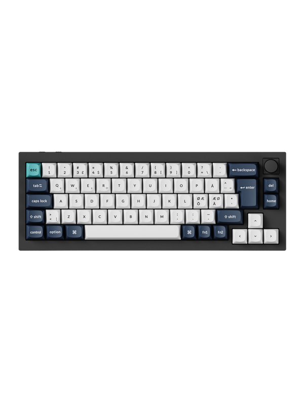 Keychron Q2 MAX - Knob Wireless Tri-Mode QMK/VIA - Gateron Jupiter Brown - Gamingtastatur - Uten numpad - Nordisk - Svart