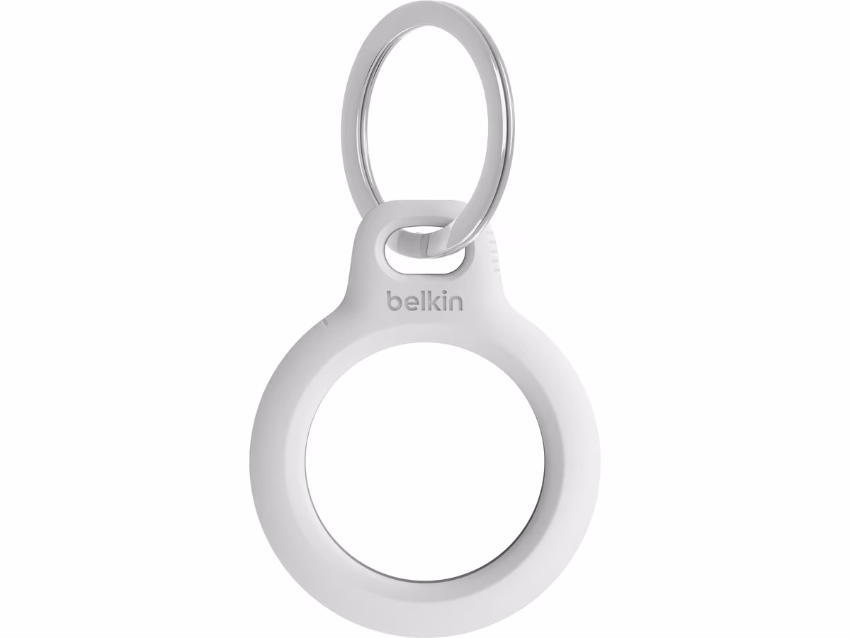 Belkin holder til AirTag, med nøkkelring - hvit