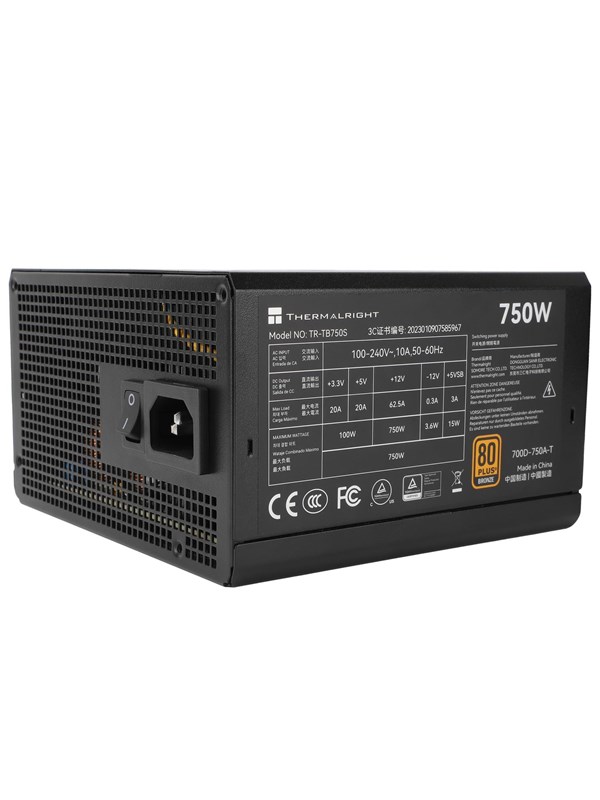 Thermalright TB S - Strømforsyning (PSU) - 750 Watt - 140 mm - ATX 3.0 - 80 Plus Bronze sertifisert