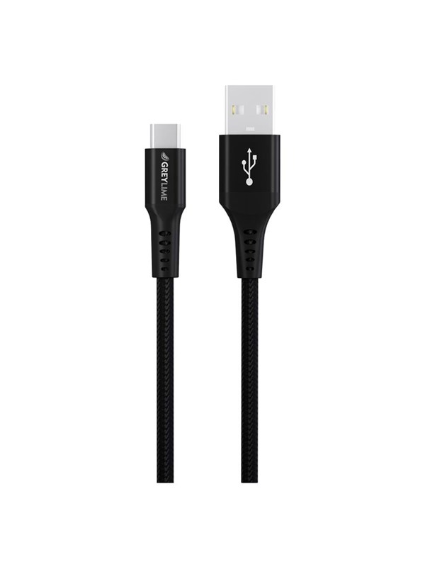 GreyLime Braided USB-A to USB-C Cable Black 0.5 m