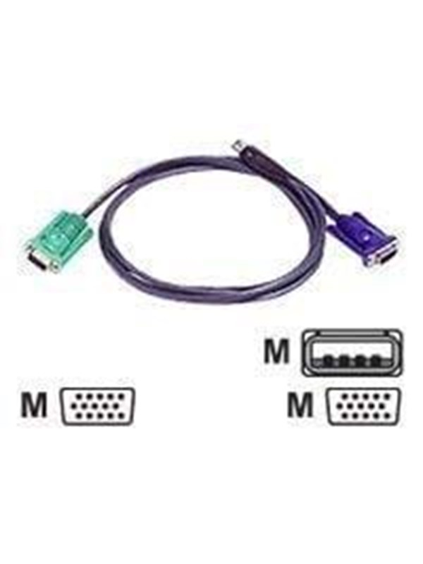 ATEN KVM-kabel SPHD15 han til HD15 han &amp; USB Typ