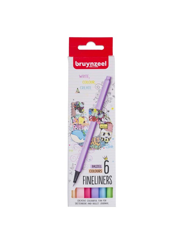 Bruynzeel Fineliner Set Pastel 6 Colors