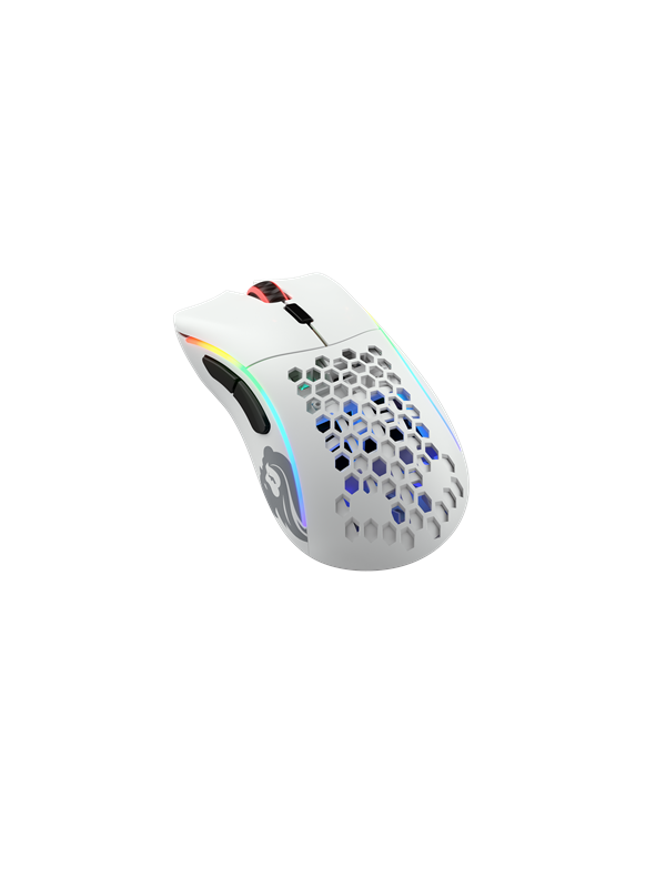 Glorious Model D- Wireless - Matte White - Gaming mus - Optisk - 6 - Hvit med RGB lys