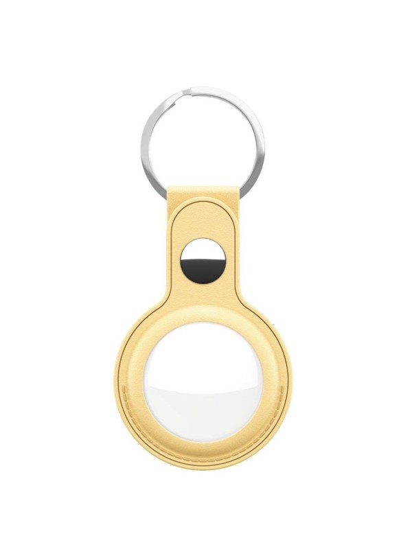 KeyBudz Leather Keyring for AirTag - Pastel Yellow