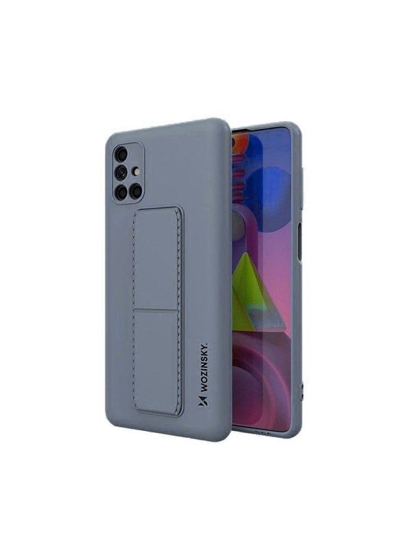 Wozinsky Kickstand Case Silicone Case with Stand Samsung Galaxy M51 Case Blue