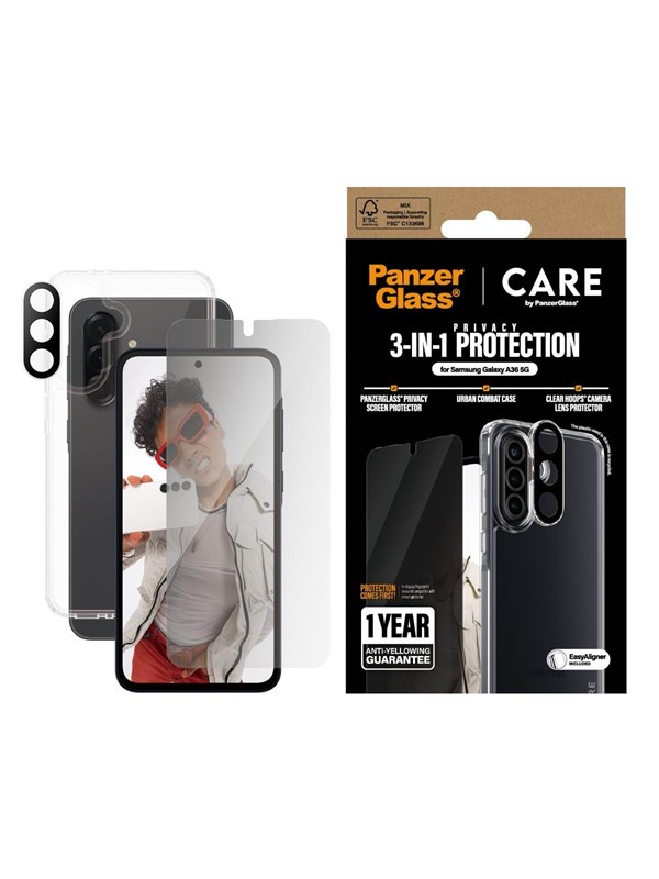 CARE by PanzerGlass Flagship 3-in-1 Privacy Bundle Samsung Galaxy A36 5G