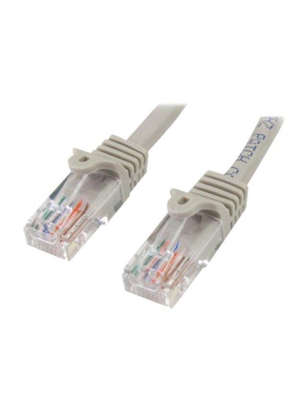 StarTech.com 0.5m Gray Cat5e / Cat 5 Snagless Ethernet Patch Cable 0.5 m - patch cable - 50 cm - grey - Grå - 0.5m
