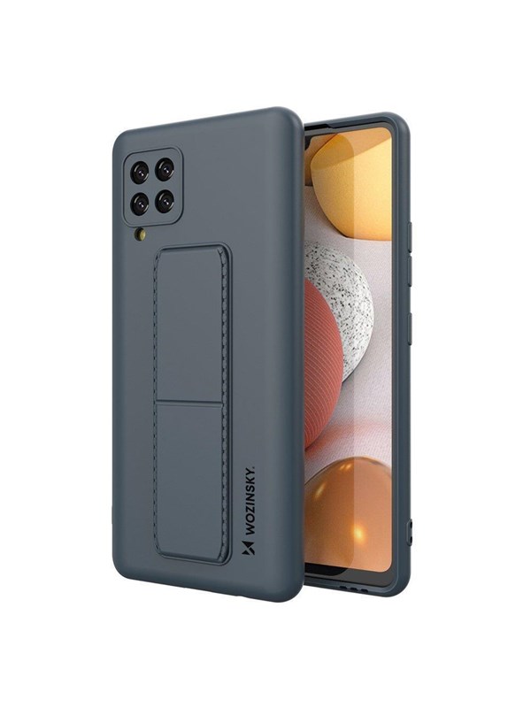 Wozinsky Kickstand Case Silicone Case with Stand Samsung Galaxy A42 5G Case Navy Blue