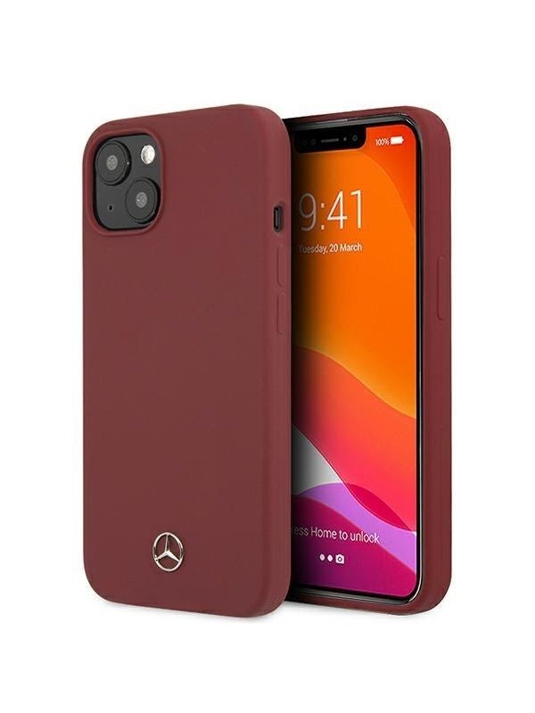 Mercedes Silicone Line Case for iPhone 13 - Red