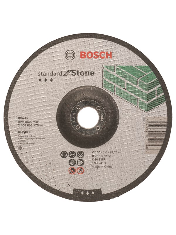 Bosch Kappeskive, krummet, Standard for Stone C 30 S BF, 180 mm, 22,23 mm, 3,0 mm
