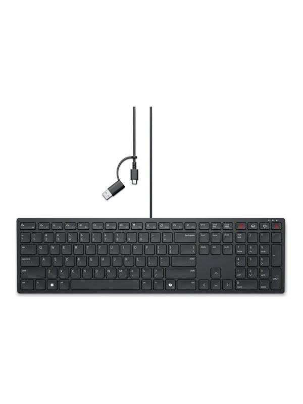 Dell Wired Collaboration Keyboard KB525C - keyboard - QWERTY - Pan Nordic - black Input Device - Tastatur - Nordisk - Svart