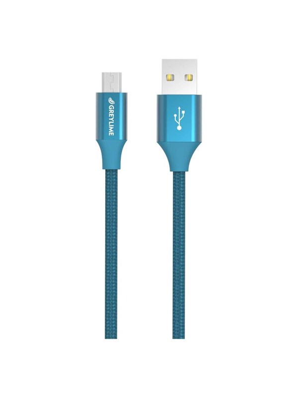 GreyLime Braided USB-A to Micro USB Cable Blue 1 m
