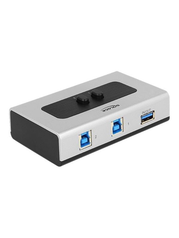 DeLOCK Switch USB 3.0 2 port Manual Bidirectional USB-hub - 2 porter - Svart