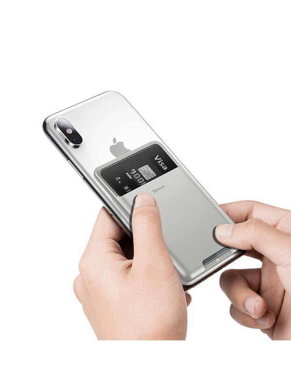 Baseus self-adhesive card case for phone documents gray (ACKD-B0G)