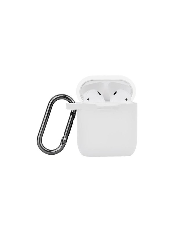 NORTH Airpods Protective Case Silicone Carabiner White