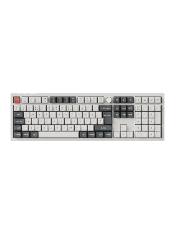 Keychron Q6 Ultra 100% 8K Wireless Tri-Mode - POM Brown - Gamingtastatur - Nordisk - Hvit
