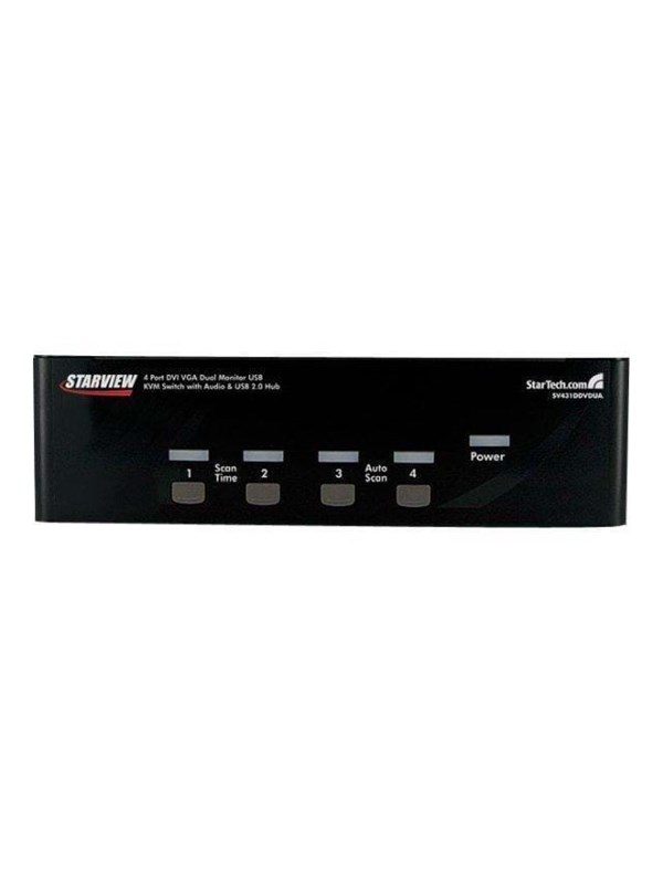 StarTech.com StarView 4 Port DVI VGA Dual Monitor KVM Switch USB with Audio &amp; USB 2.0 Hub