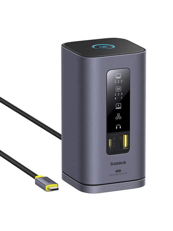 Baseus Spacemate hub USB-C 11in1 docking station USB-hub - 11 porter - Grå