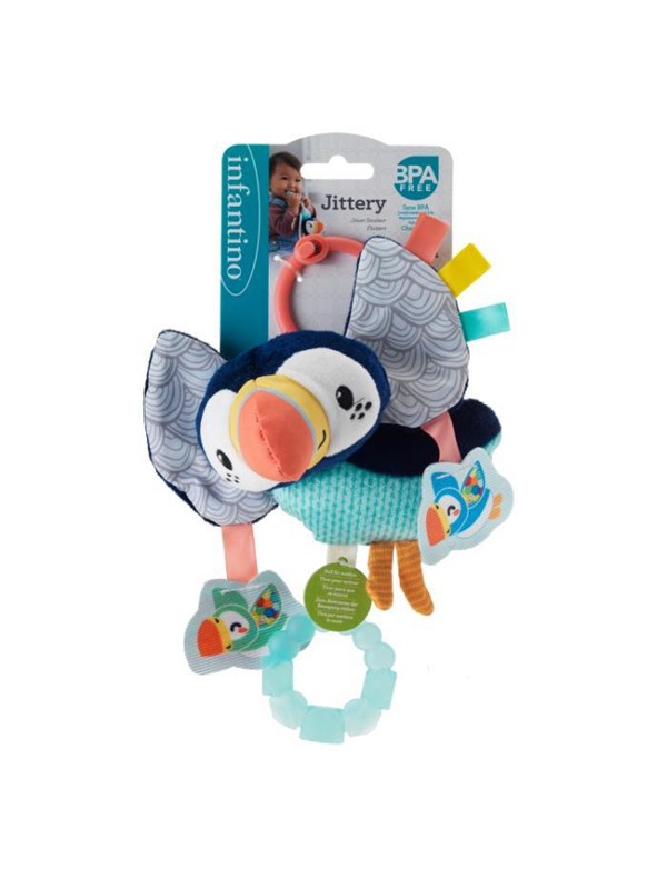 Infantino Plush Puffin with Soft Wings - 0+ Months