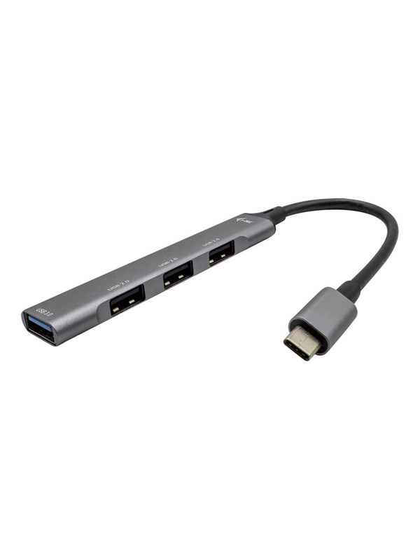 I-Tec - hub - 4 ports USB-hub - 4 porter - Grå