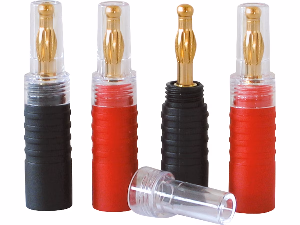 Dynavox High-End Bananplugger 4pk (rød/sort)