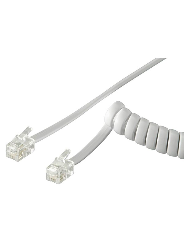Pro Phone handset spiral cable CCA (copper-clad aluminium) - Hvit - 4m